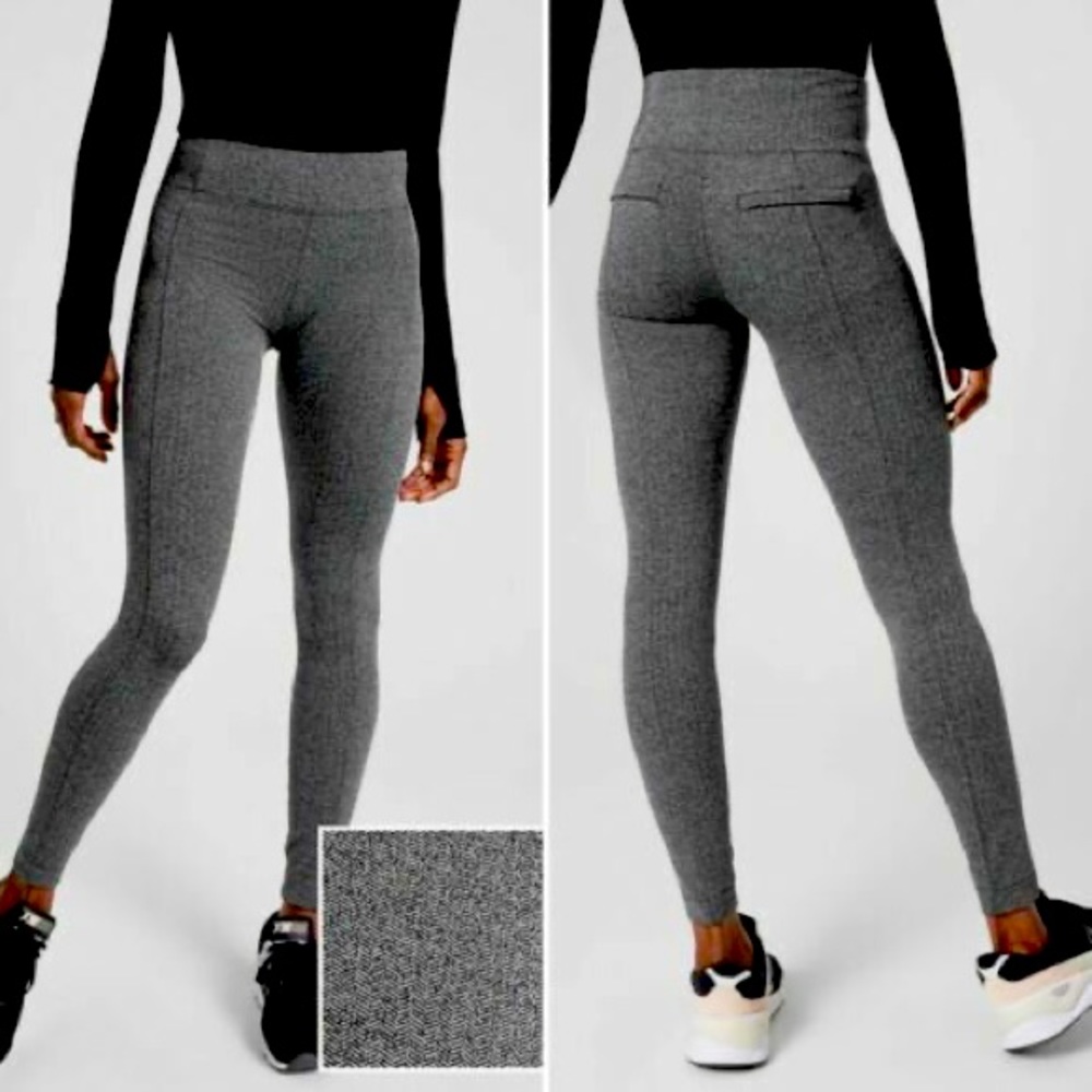 Athleta Delancey Herringbone Tight Gray Medium